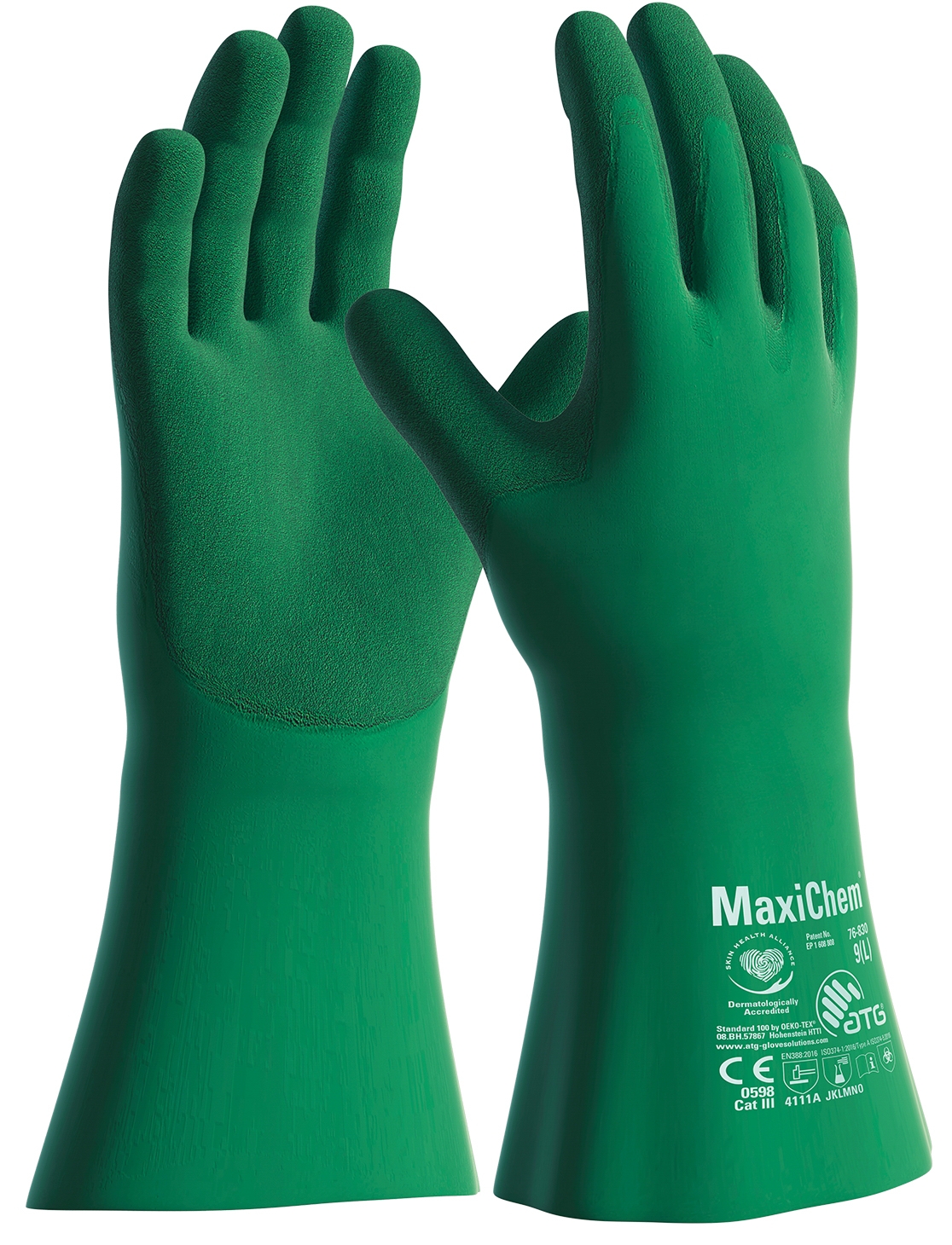 MaxiChem® Chemikalienschutz-Handschuhe (76-830) in Grün, Größe 8