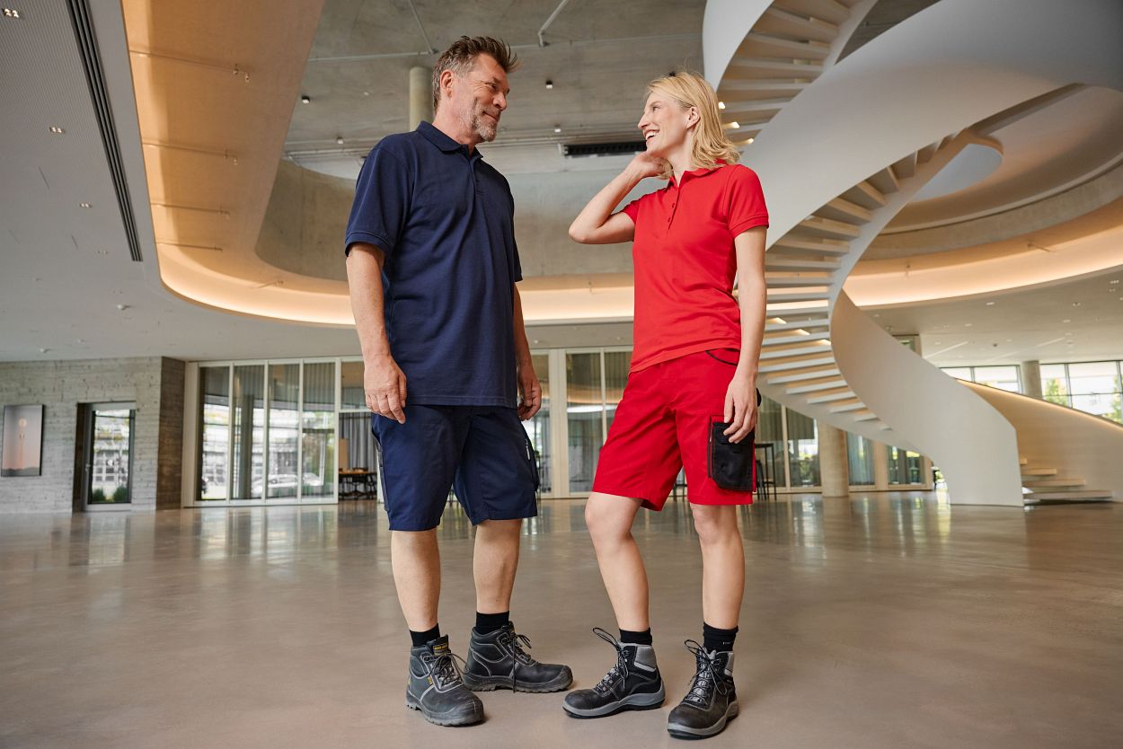 Workwear Bermudas - STRONG - "JN835" in White/Carbon, Größe 62 - Daiber