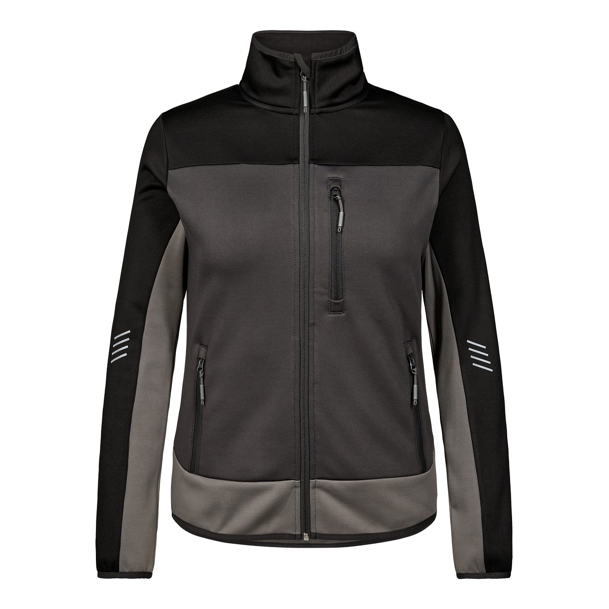 ENGEL Entire Damen Midlayer-Cardigan in Anthrazitgrau/Schwarz, Größe XS