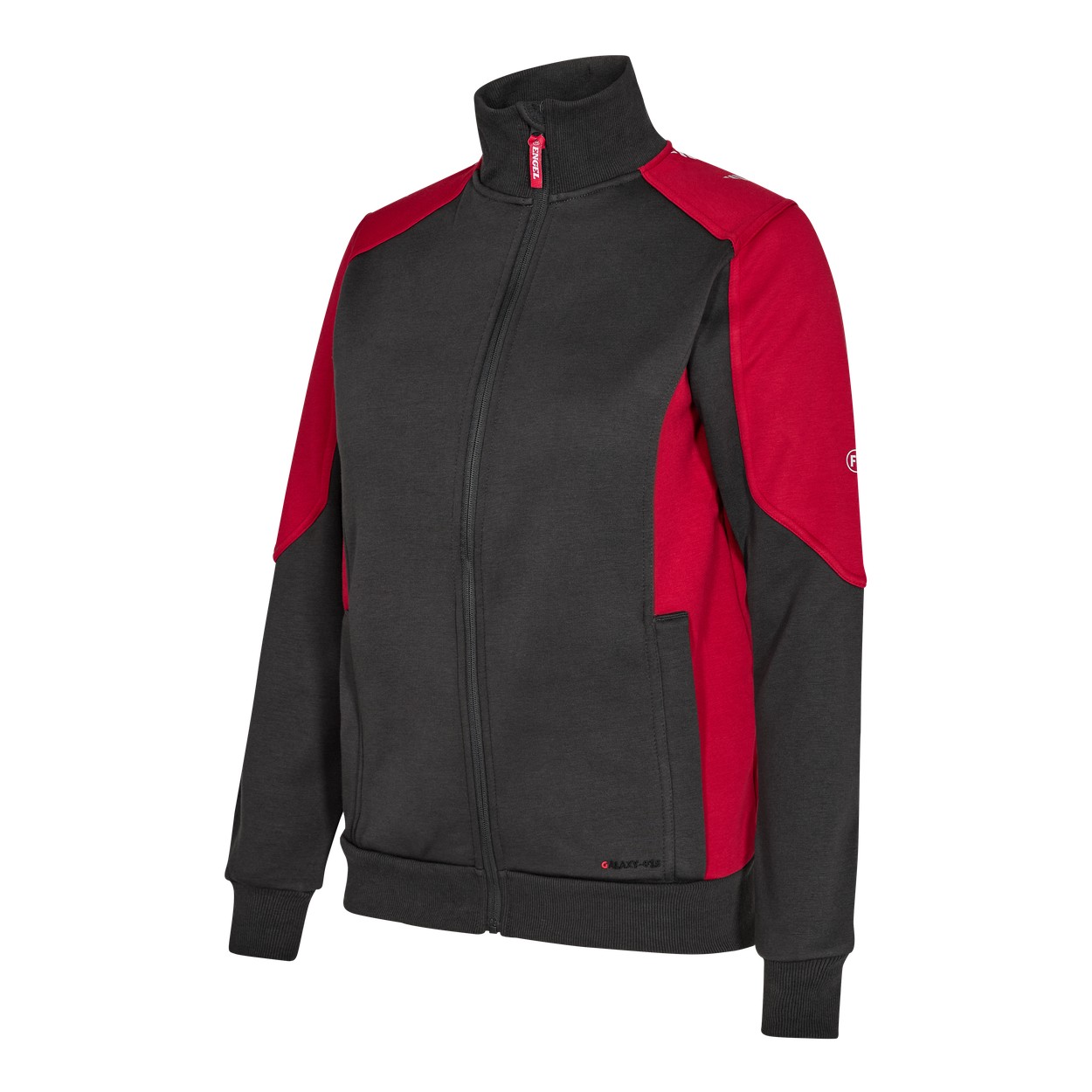 ENGEL Galaxy Damen Sweatcardigan in Anthrazit Grau/Tomato Red, Größe XS