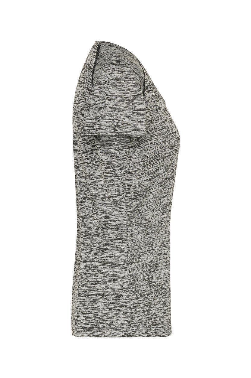 Ladies' Sports T-Shirt "JN495" in Black-Melange/Black, Größe 2XL - Daiber
