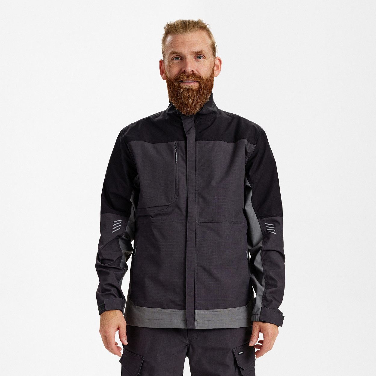 ENGEL Entire Arbeitsjacke mit Stretch in Anthrazitgrau/Schwarz, Größe XS