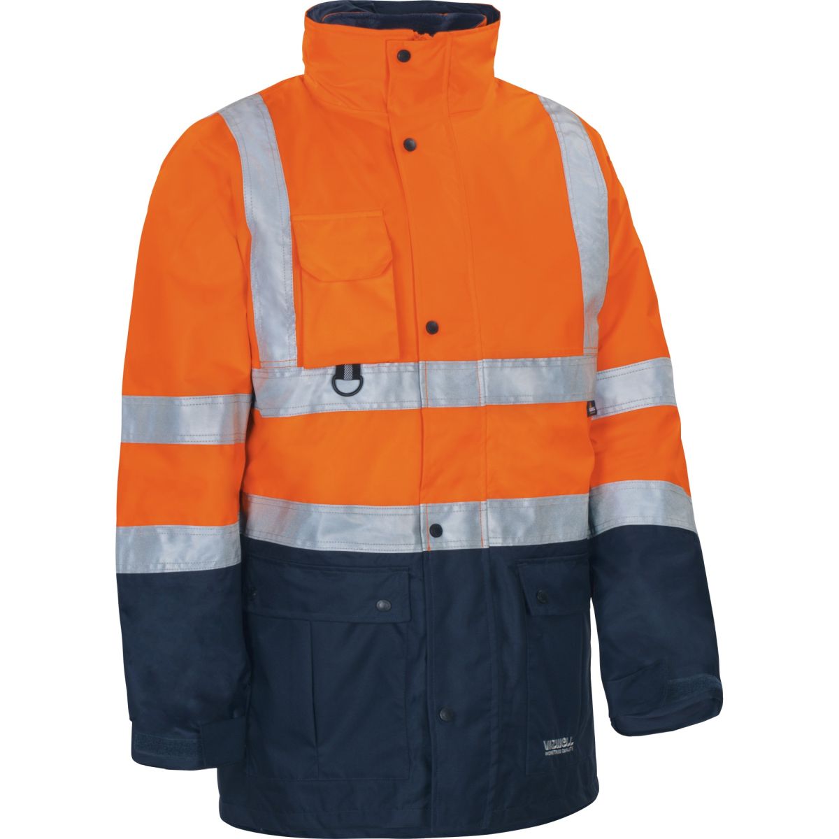 Regen- Warnschutz-Kontrast-Parka leuchtorange-marine von Vizwell