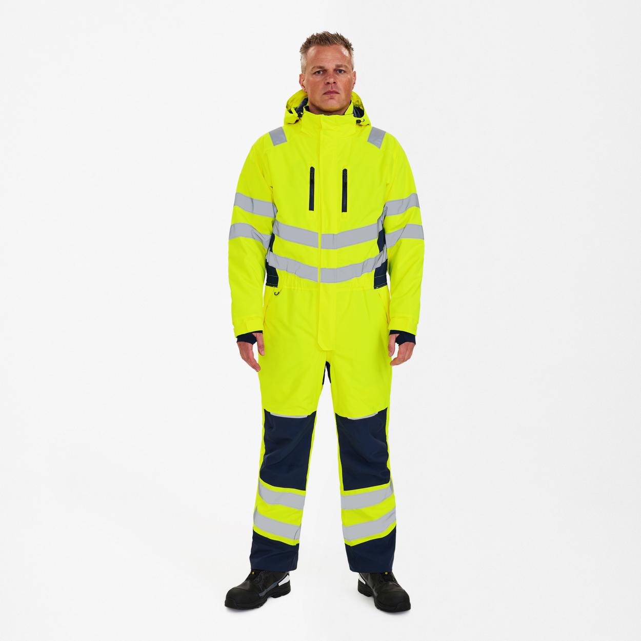 ENGEL Safety Winteroverall in Gelb/Blue Ink, Größe XS