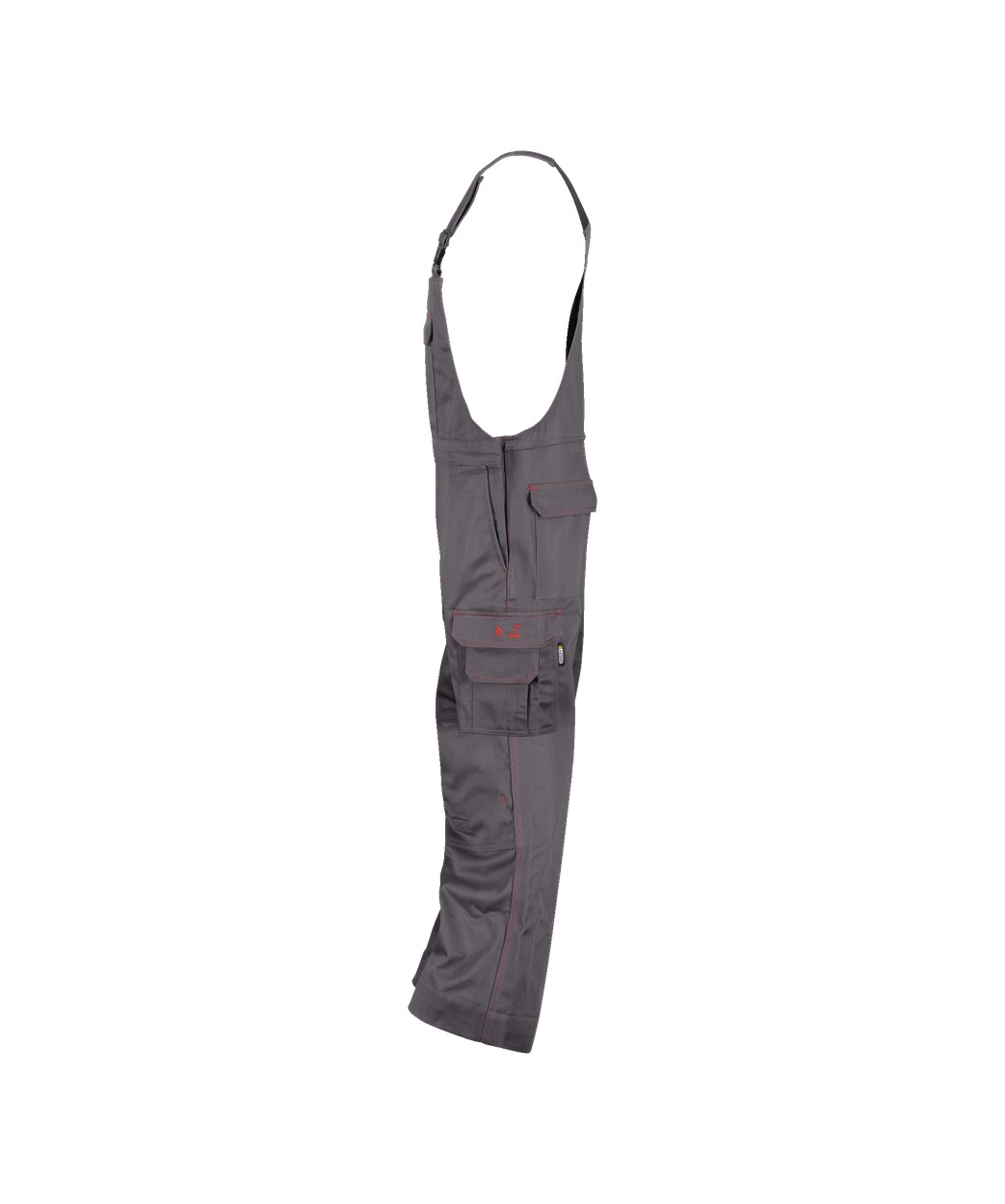 Flammhemmende Latzhose mit Kniepolstertaschen "DASSY® Dakota" in ZEMENTGRAU, Größe 58 - langer Schritt CO73