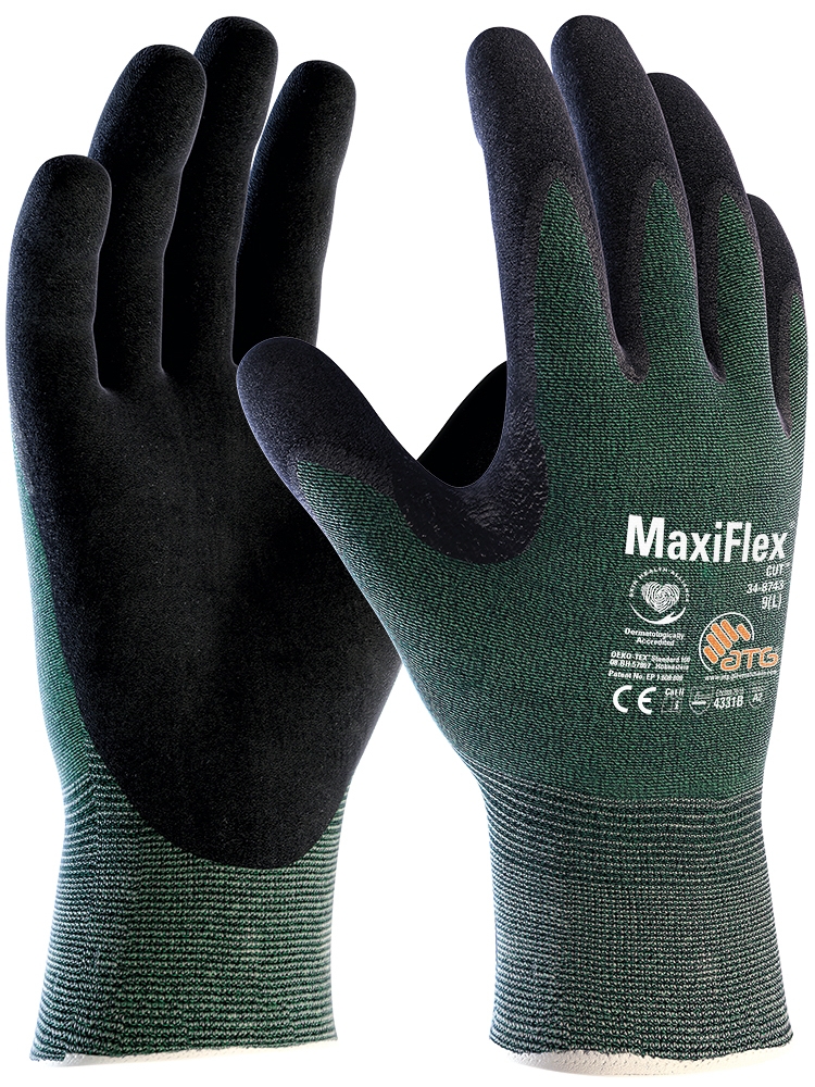 MaxiFlex® Cut™ Schnittschutz-Strickhandschuhe (34-8743) in Grün, Größe 10