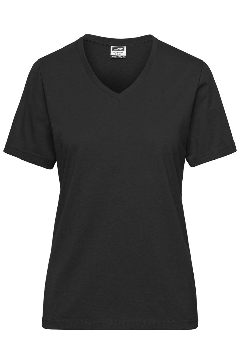 Ladies' ORGANIC Workwear T-Shirt OCS Blended "JN1807" in Black, Größe 4XL - Daiber