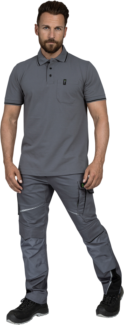 Polo-Shirt "Jens" Flex Line Grau FLEXU, Gr. 3XL von Leibwächter Polo-Shirt "Jens" Flex Line Grau FLEXU, Gr. 2XL von Leibwächter