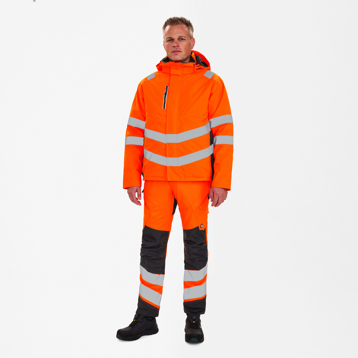 ENGEL Safety Winterjacke in Orange/Anthrazit Grau, Größe XS