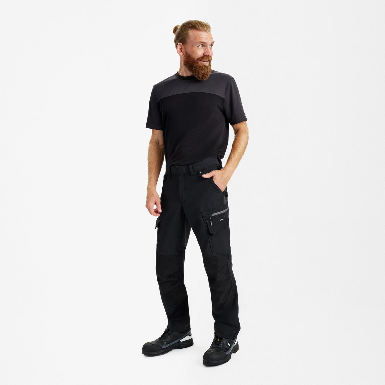ENGEL Entire Arbeitshose mit 4-Wege-Stretch in Schwarz/Anthrazit Grau, Größe 26
