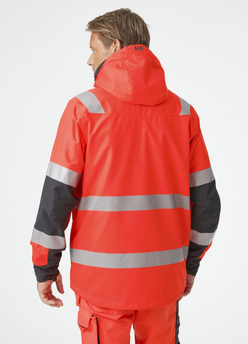 Hi-Vis wasserfeste Shell-Jacke Alna 2.0 in Red, Gr. L von Helly Hansen Workwear