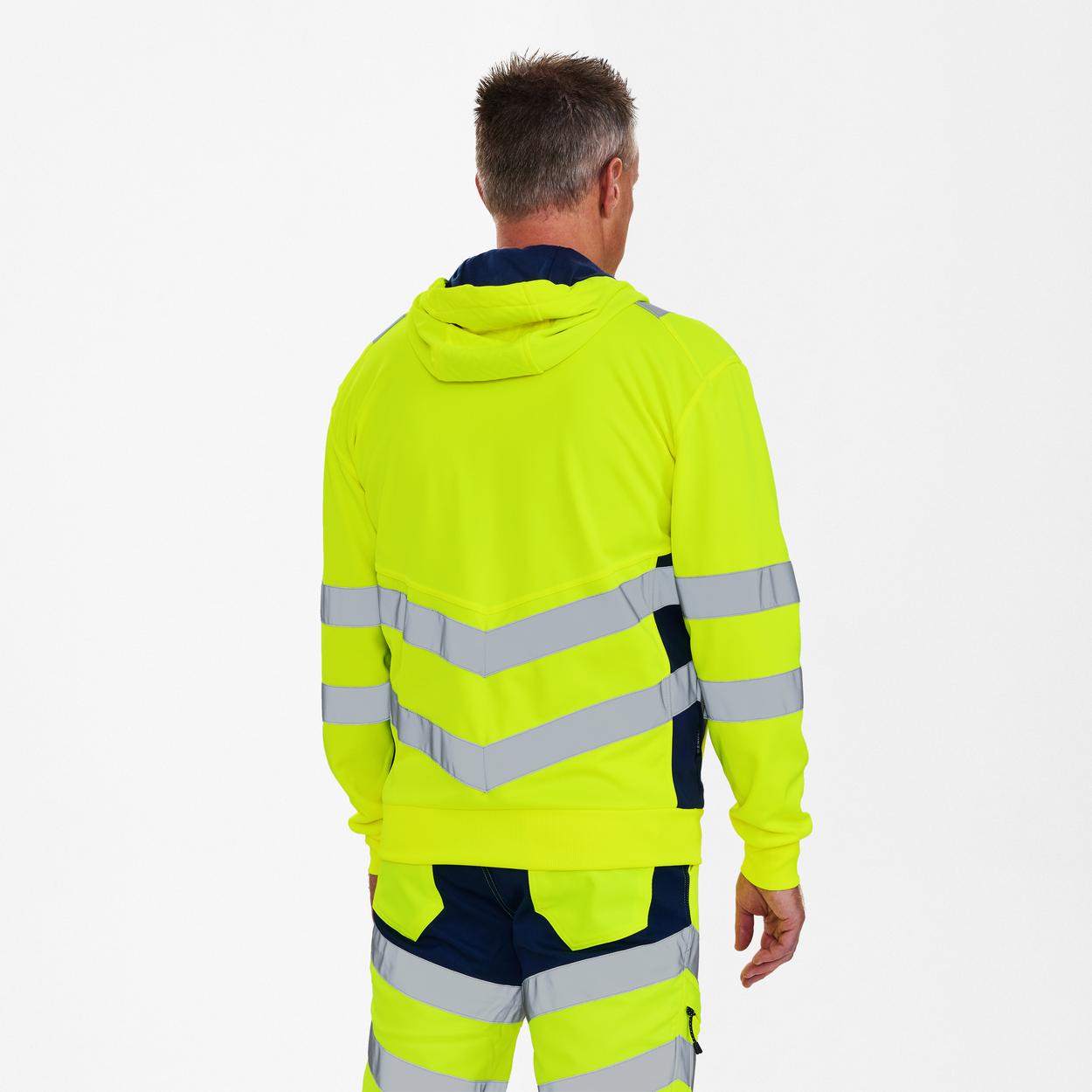 ENGEL Safety Sweatcardigan in Gelb/Blue Ink, Größe XS