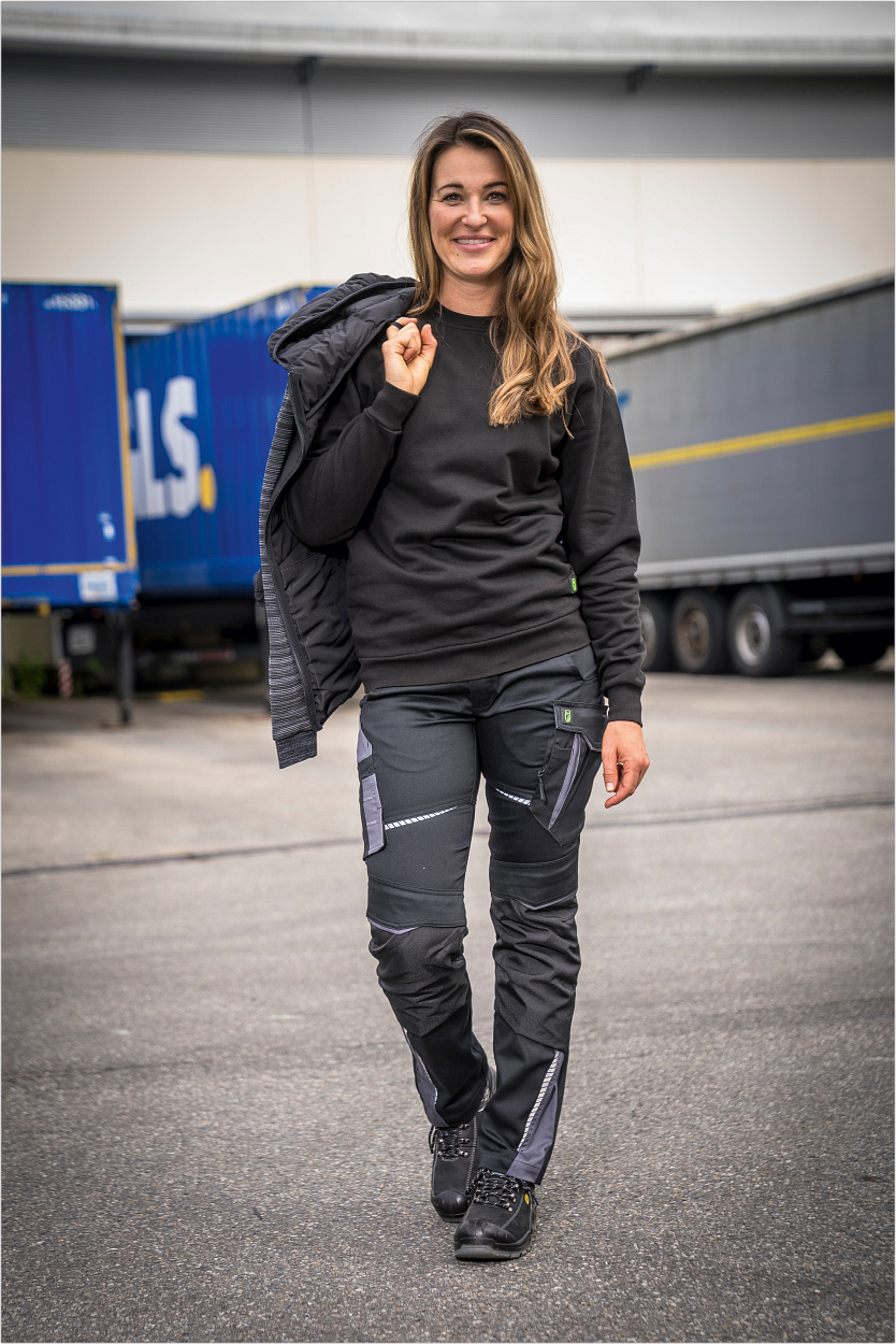 Damen-Bundhose Flex Line Schwarz/Grau FLXDH, Gr. 52 von Leibwächter