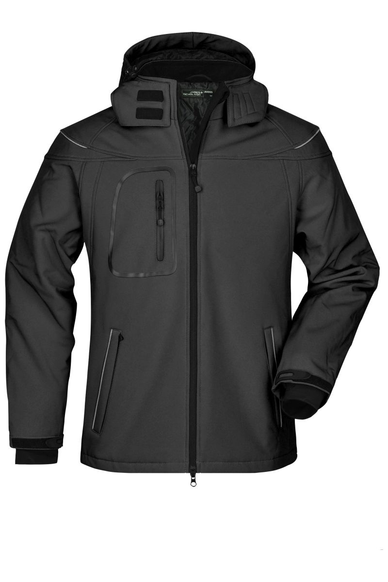 Herren Winter Softshell-Jacke JN1000 in Black, Gr. 2XL von James & Nicholson