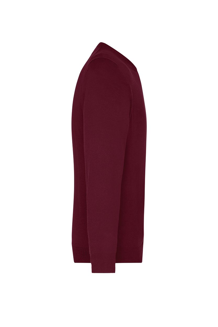 Men's V-Neck Pullover "JN659" in Bordeaux, Größe 3XL - Daiber