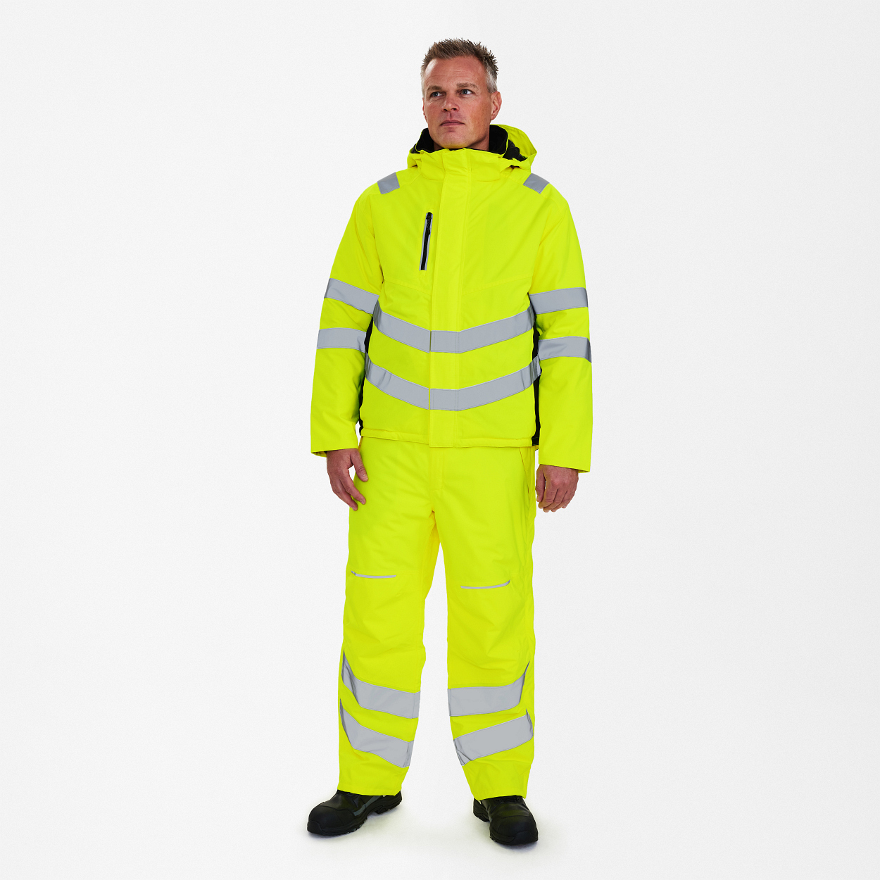 ENGEL Safety Winterjacke in Gelb/Schwarz, Größe XS