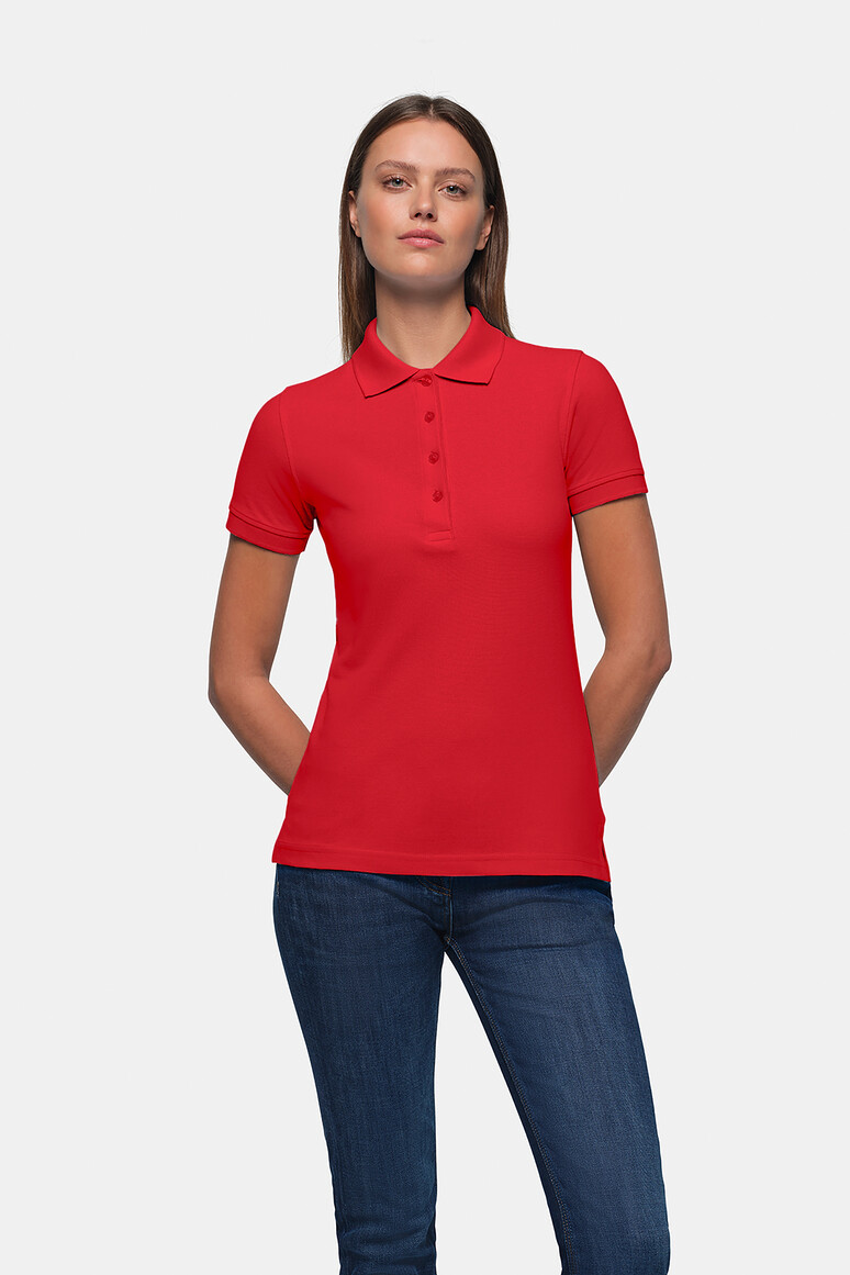 HAKRO 110 Damen Poloshirt Classic in Rot, Größe 3XL