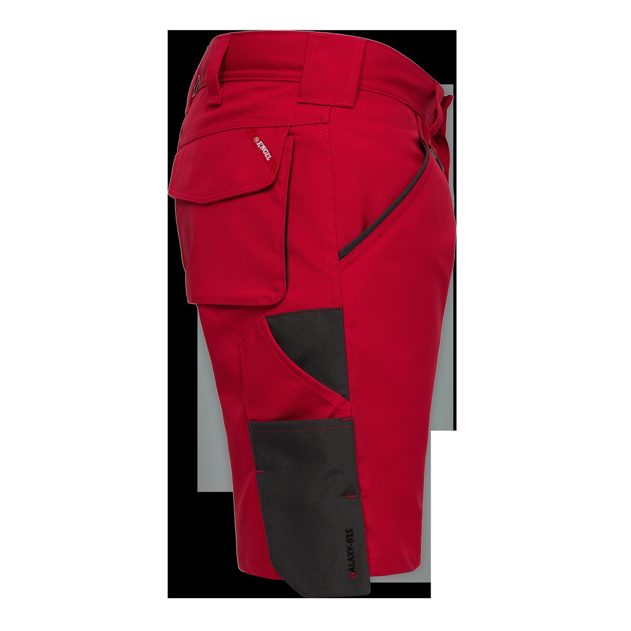 ENGEL Galaxy Arbeitsshorts in Tomato Red/Anthrazit Grau, Größe 54