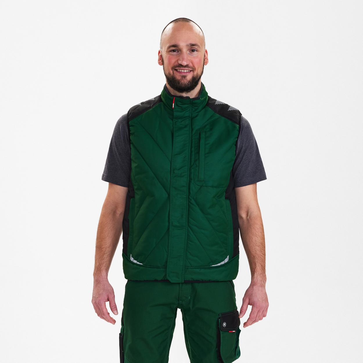 ENGEL Galaxy Stepp-Winterweste in Grün/Schwarz, Größe XS