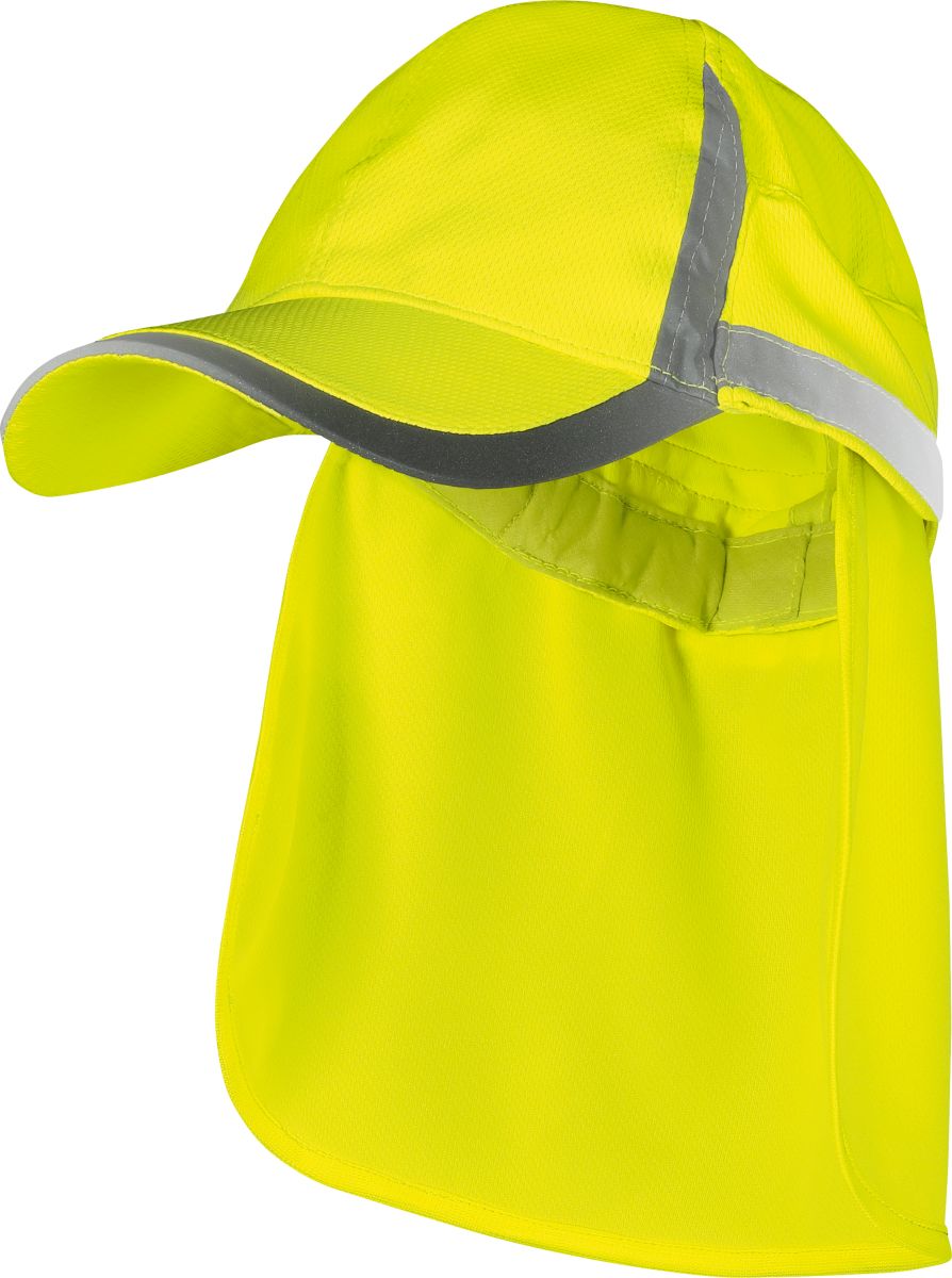 Warnschutz-Kappe mit Nackenschutz & UV-50 in leuchtgelb von Vizwell