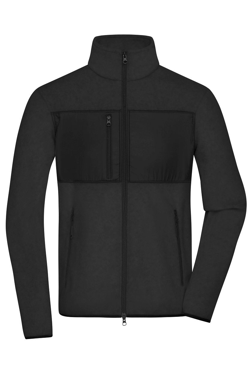 Men's Fleece Jacket GRS "JN1312" in Black/Black, Größe 3XL - Daiber