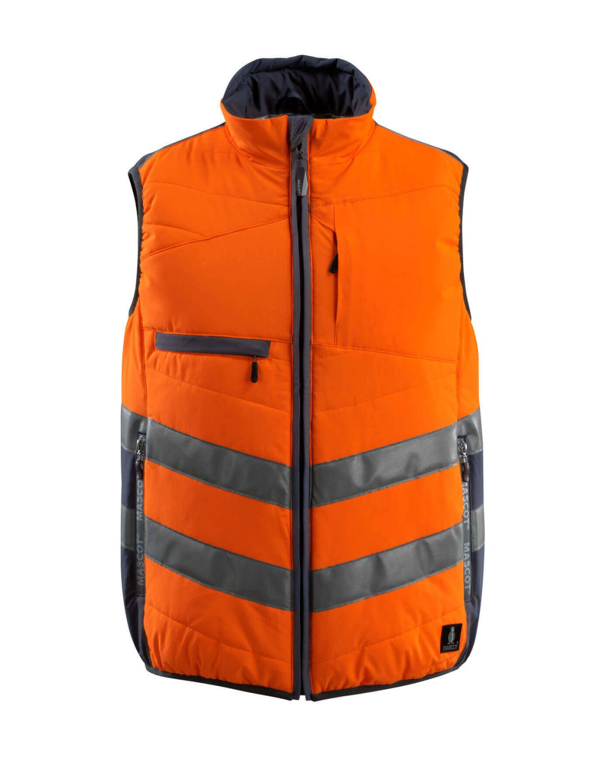 MASCOT Grimsby Winterweste in Hi-Vis Orange/Schwarzblau – Vorderansicht