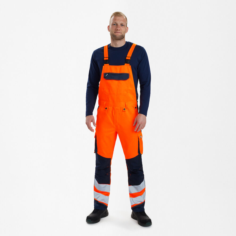 ENGEL Safety 3545-319 Light Latzhose in Orange/Blue Ink – Modellansicht