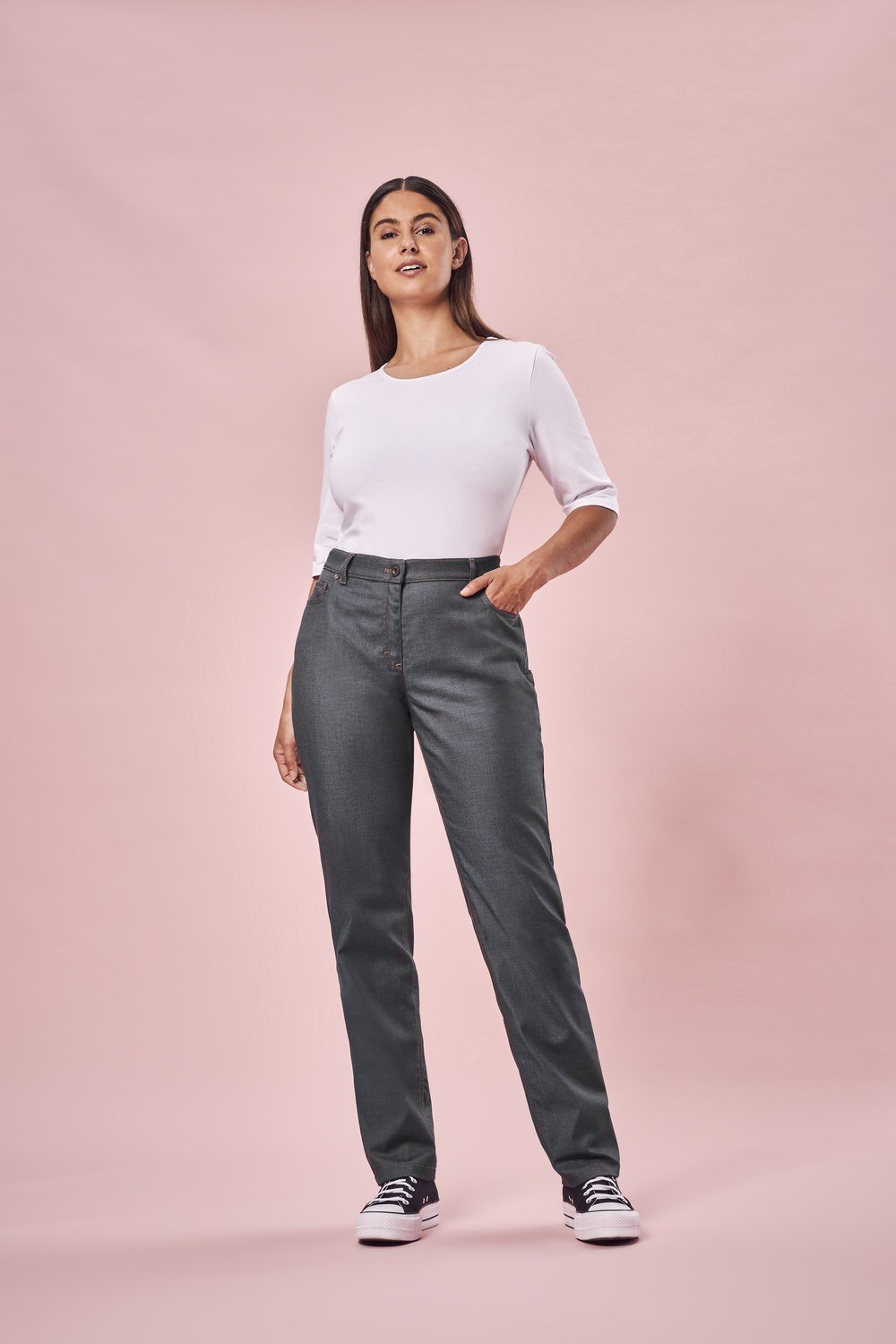 Greiff Damen-Jeans denimoptik RF Kitchen in Denimoptik Anthrazit – Modellansicht