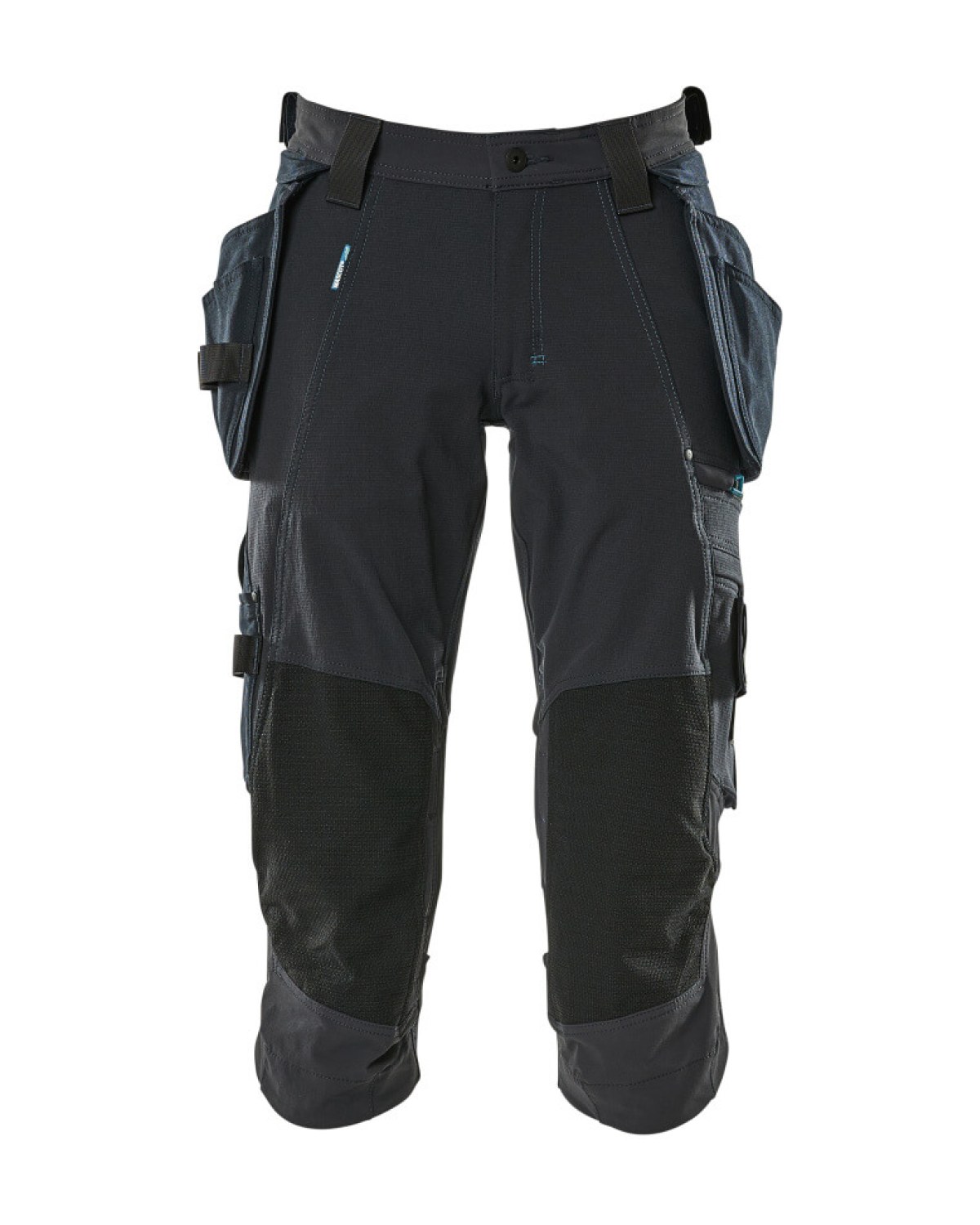 MASCOT Advanced Dreiviertel-Hose mit Hängetaschen in Schwarzblau – Vorderansicht