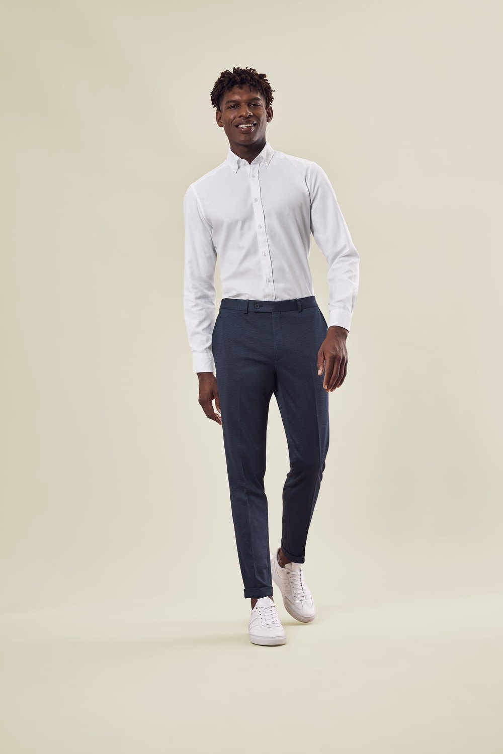 Greiff Herren-Jerseyhose RF Casual in Blau Meliert – Modellansicht