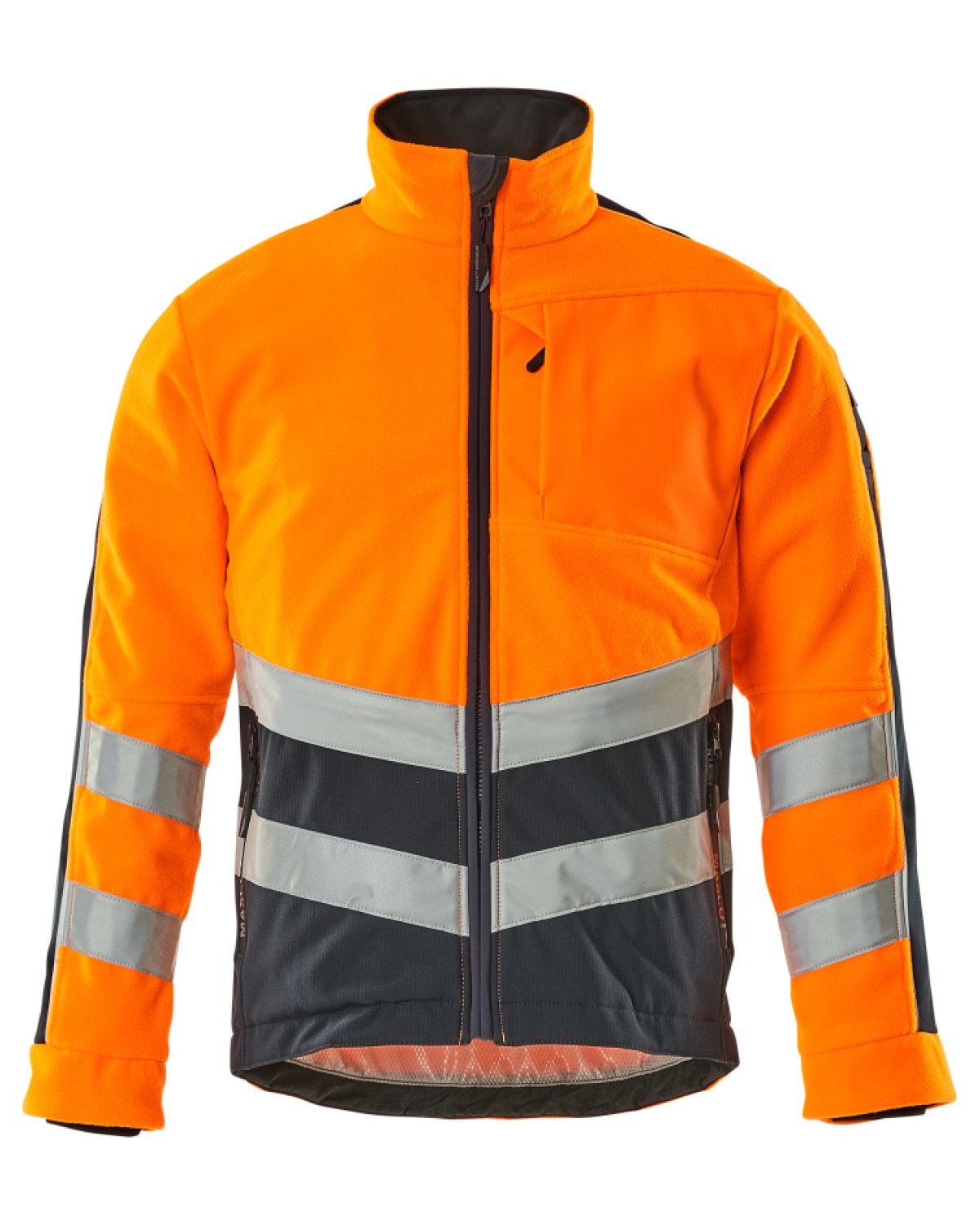 MASCOT Sheffield Fleecejacke in Hi-Vis Orange/Schwarzblau – Vorderansicht