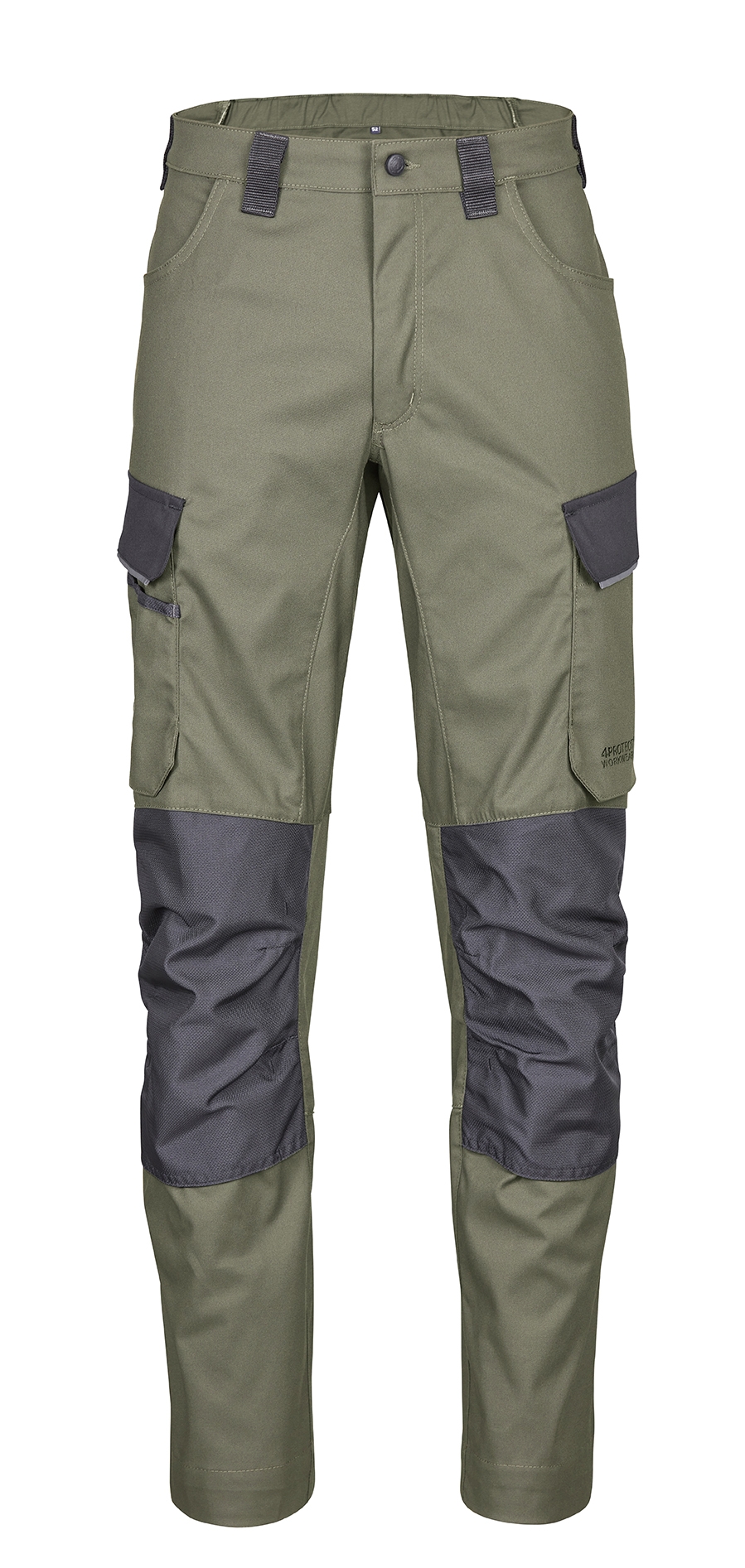 4PROTECT® Workwear Herren-Hose in Olive/Schwarz – Vorderansicht