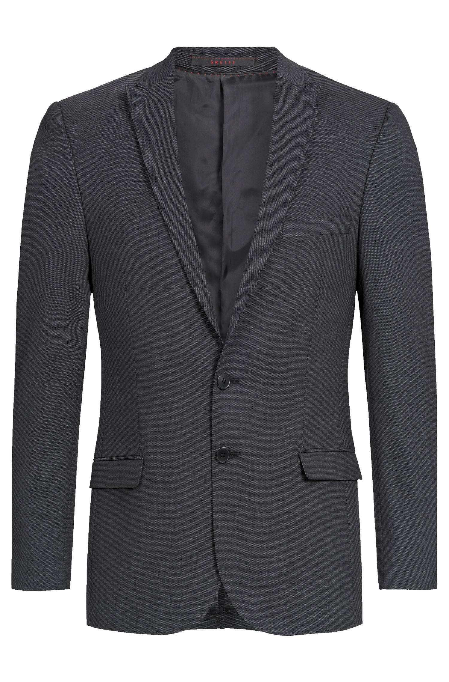 Greiff Herren-Sakko Modern 37.5 in Pinpoint Schwarz – Vorderansicht