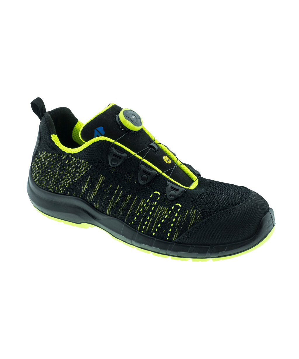ABOUTBLU Le Mans Top low S3 in Schwarz/Gelb – Vorderansicht