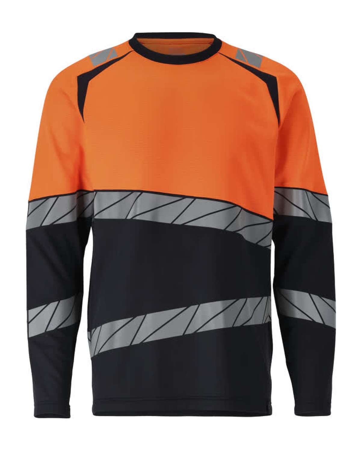 MASCOT Accelerate Safe Langarmshirt in Schwarzblau/Hi-Vis Orange – Vorderansicht