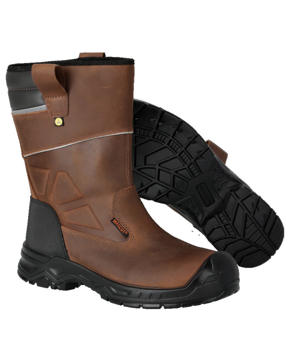 MASCOT Originals Sicherheitsstiefel in Nussbraun/Schwarz – Vorderansicht