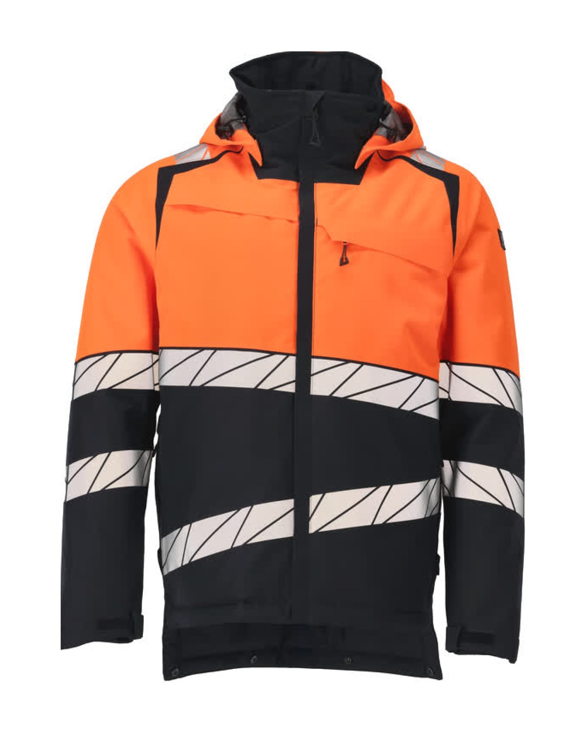 MASCOT Accelerate Safe Winterjacke in Schwarzblau/Hi-Vis Orange – Vorderansicht