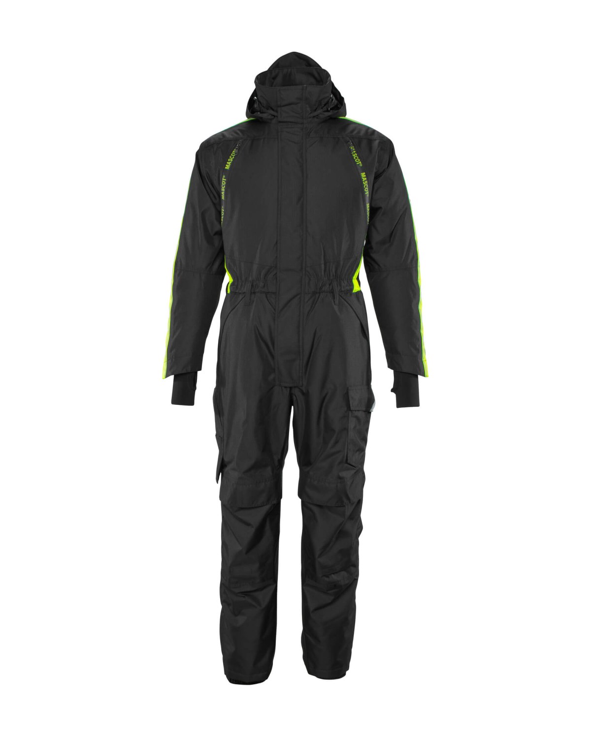 MASCOT Hardwear Winteroverall in Schwarz/Hi-Vis Gelb – Vorderansicht