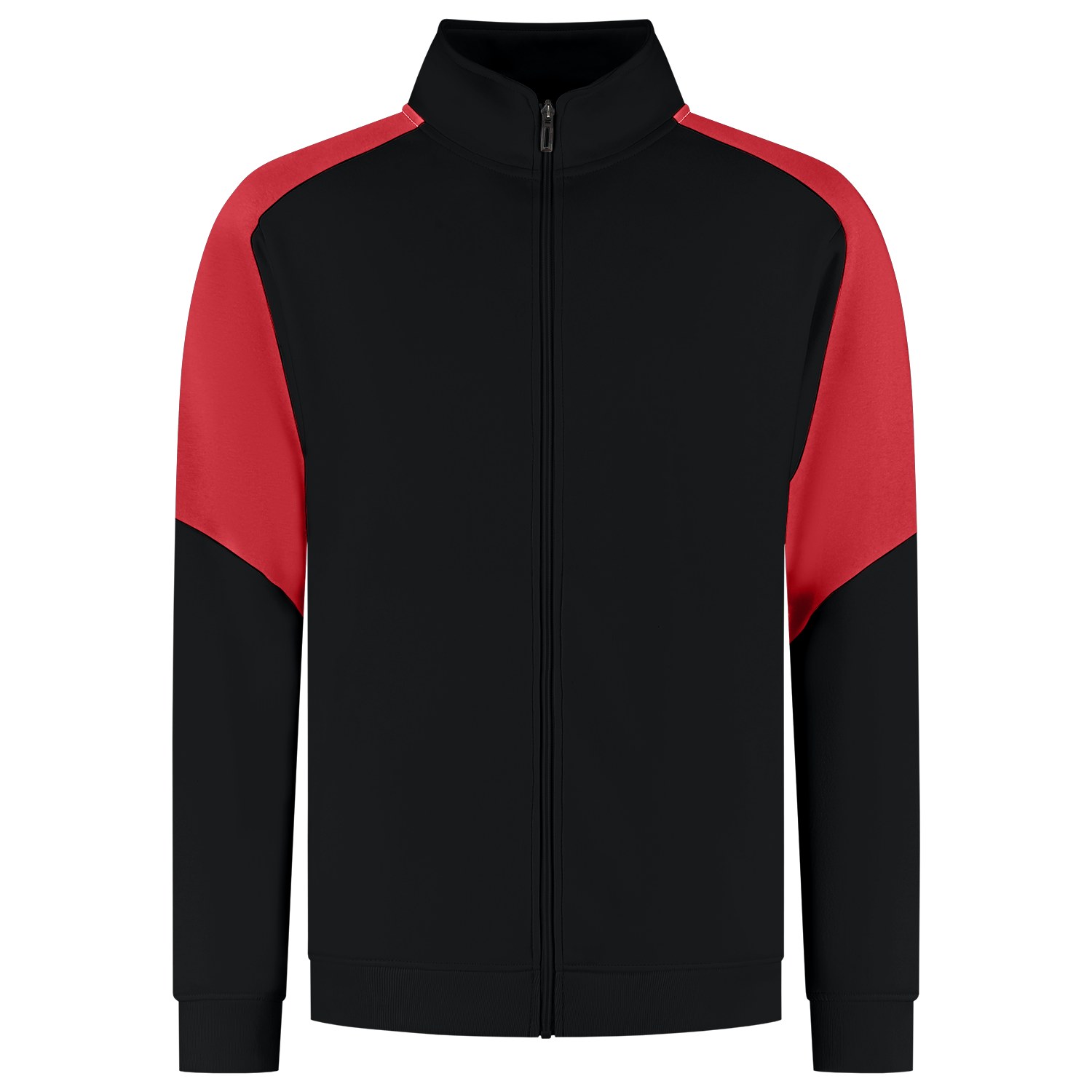 TRICORP Sweatjacke Bicolor Redefined in Black-Brightred – Vorderansicht