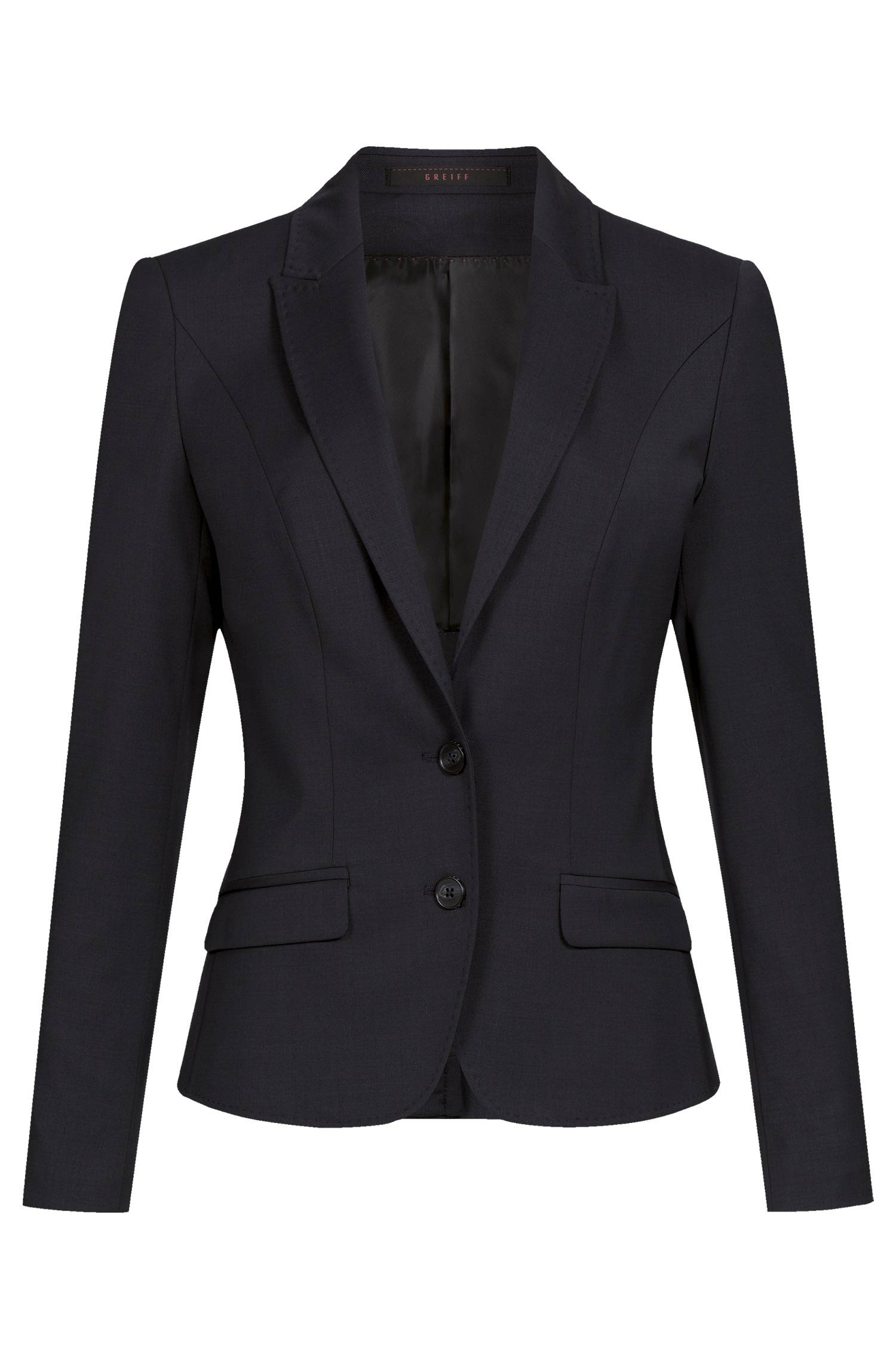 Greiff Damen-Blazer Modern 37.5 in Schwarz – Vorderansicht