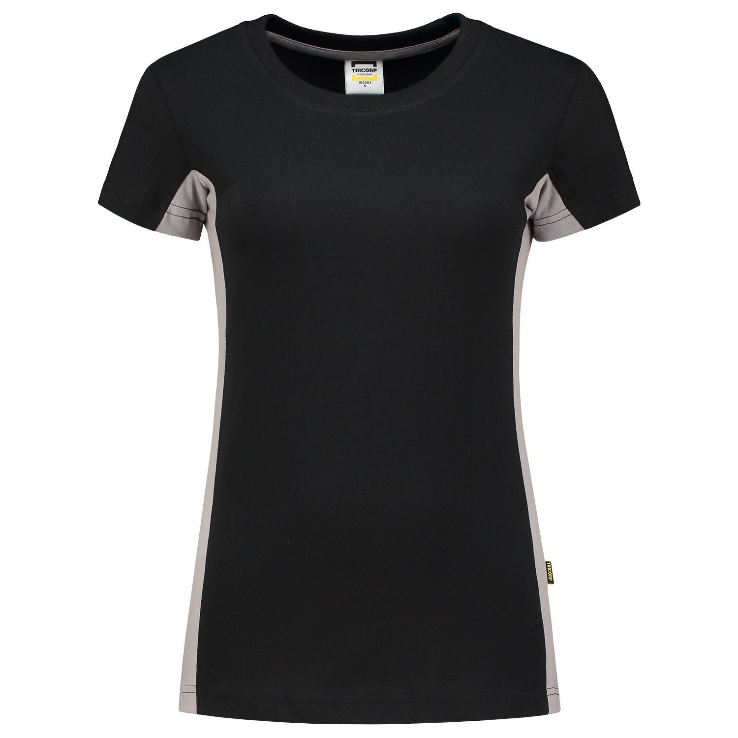 TRICORP T-Shirt Bicolor Damen in Black-Grey – Vorderansicht