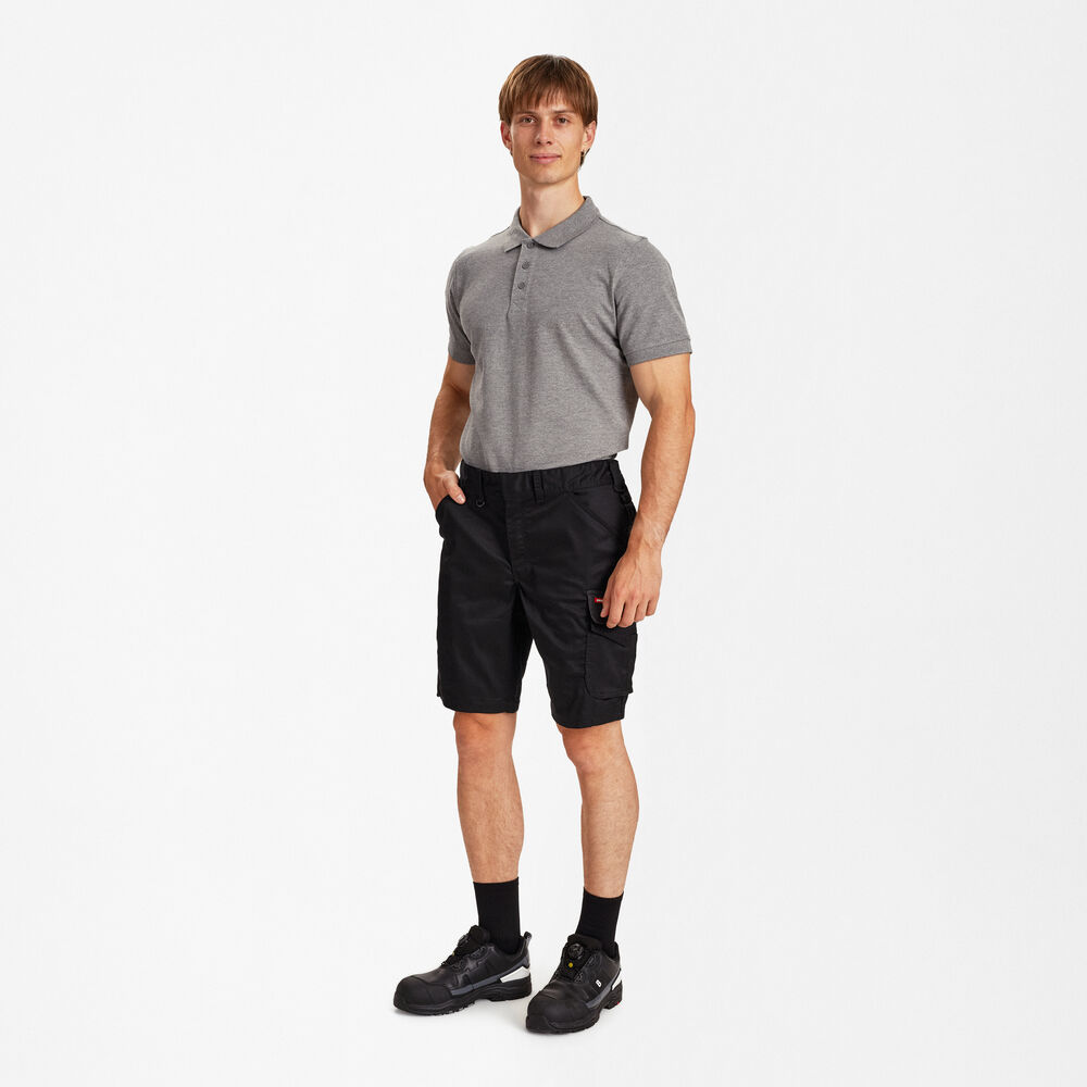 ENGEL Galaxy 6809-255 Arbeitsshorts mit 2-Wege-Stretch in Schwarz/Anthrazit Grau – Modellansicht