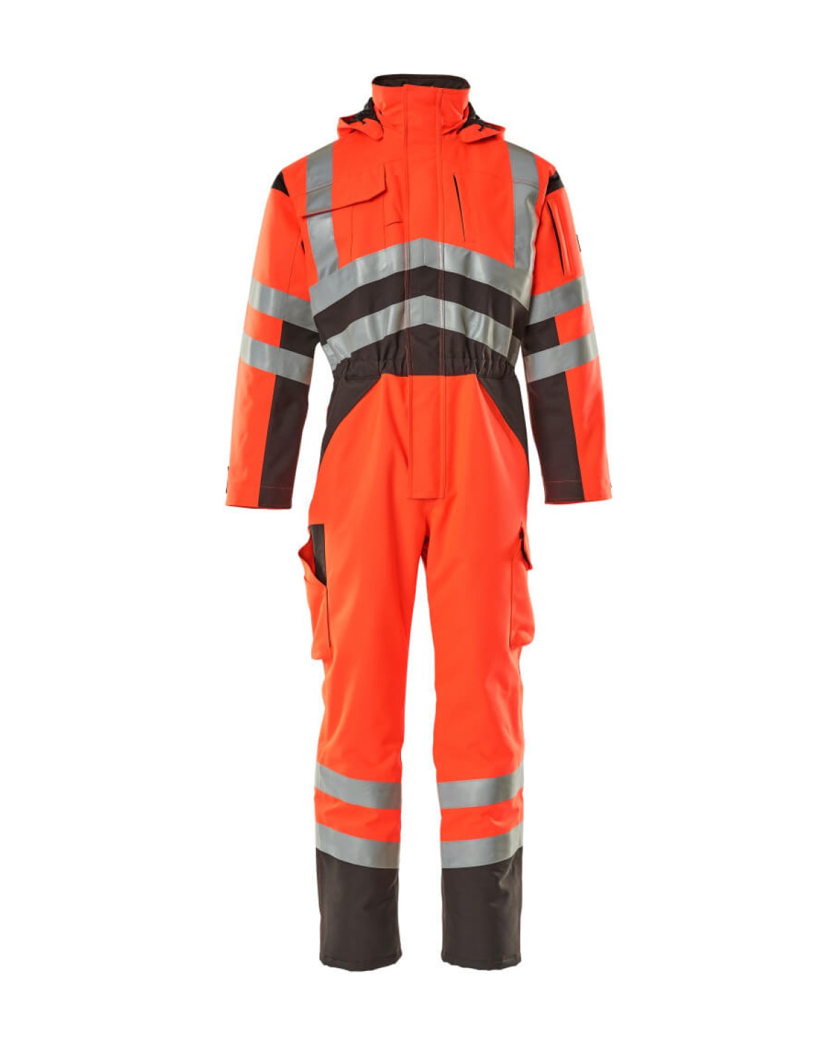 MASCOT Safara Winteroverall in Hi-Vis Rot/Dunkelanthrazit – Vorderansicht