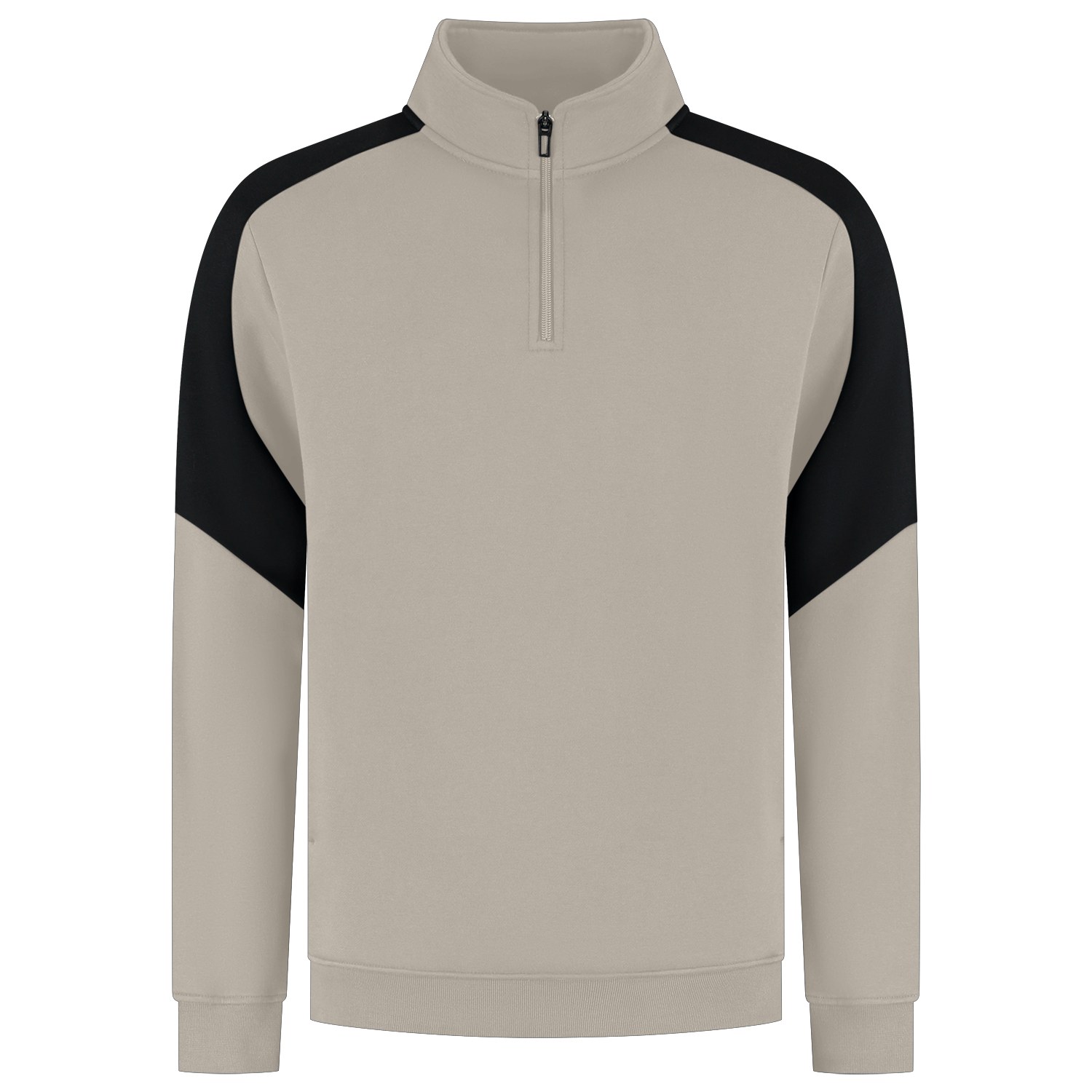 TRICORP 1/4 Zip Sweatshirt Bicolor Redefined in Sand-Black – Vorderansicht