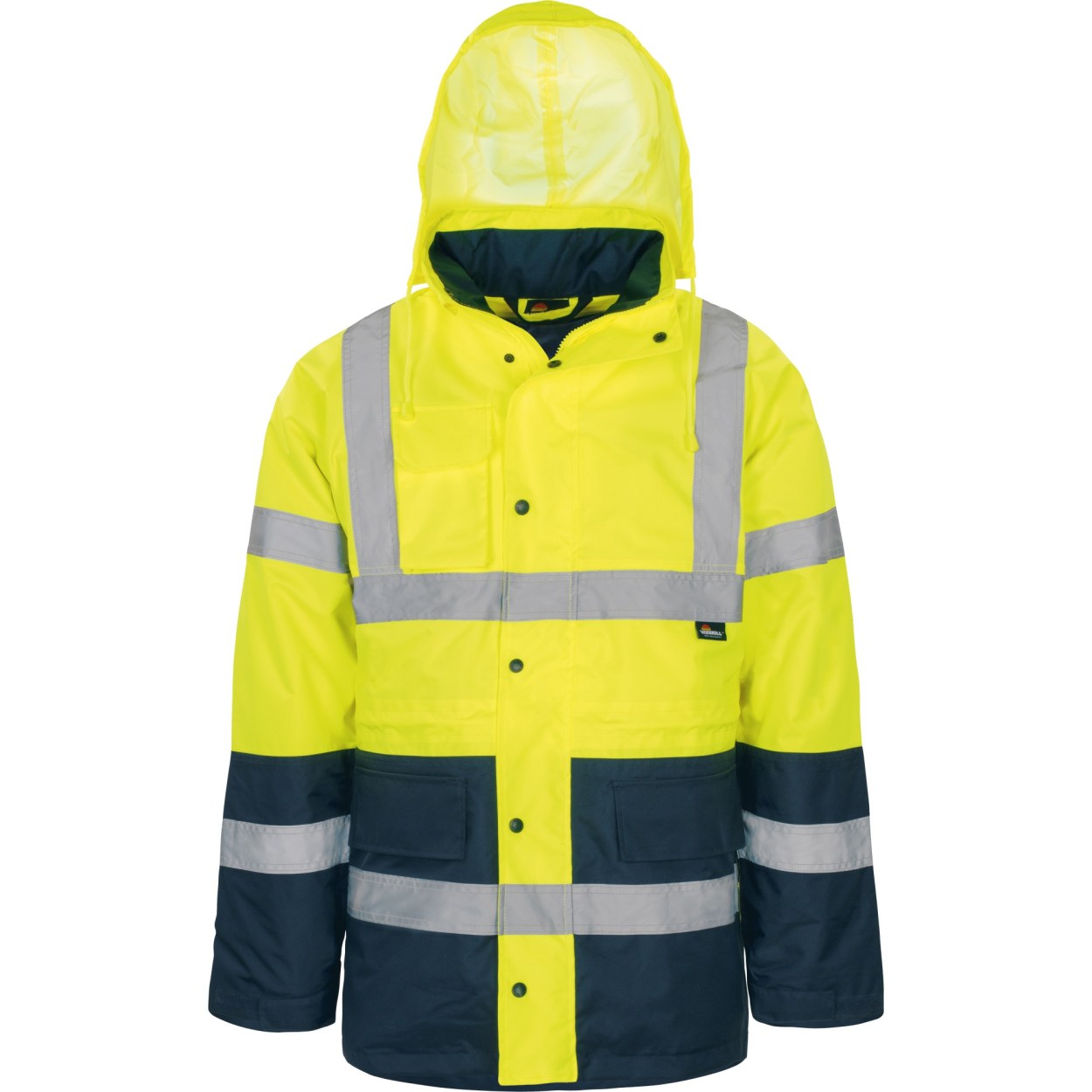 Vizwell Warnschutz-Parka 2 in 1 VW05D in Leuchtgelb-Marine – Vorderansicht