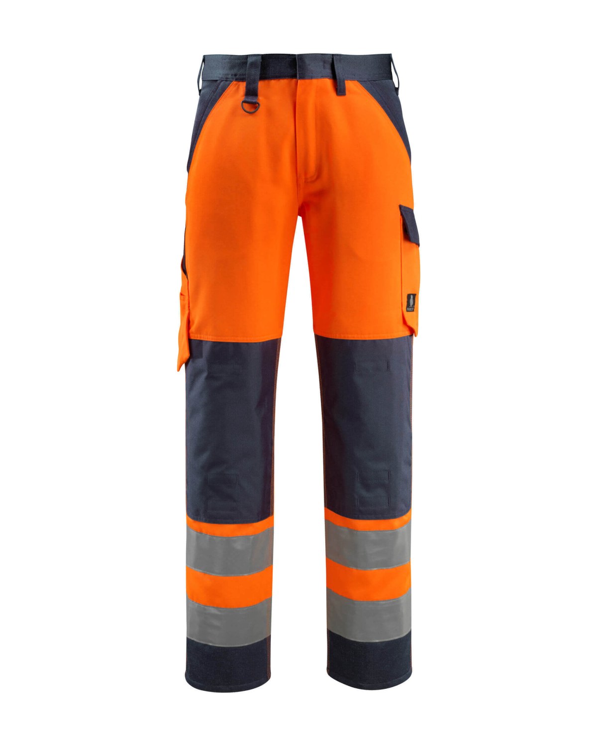 MASCOT Maitland Hose mit Knietaschen in Hi-Vis Orange/Schwarzblau – Vorderansicht
