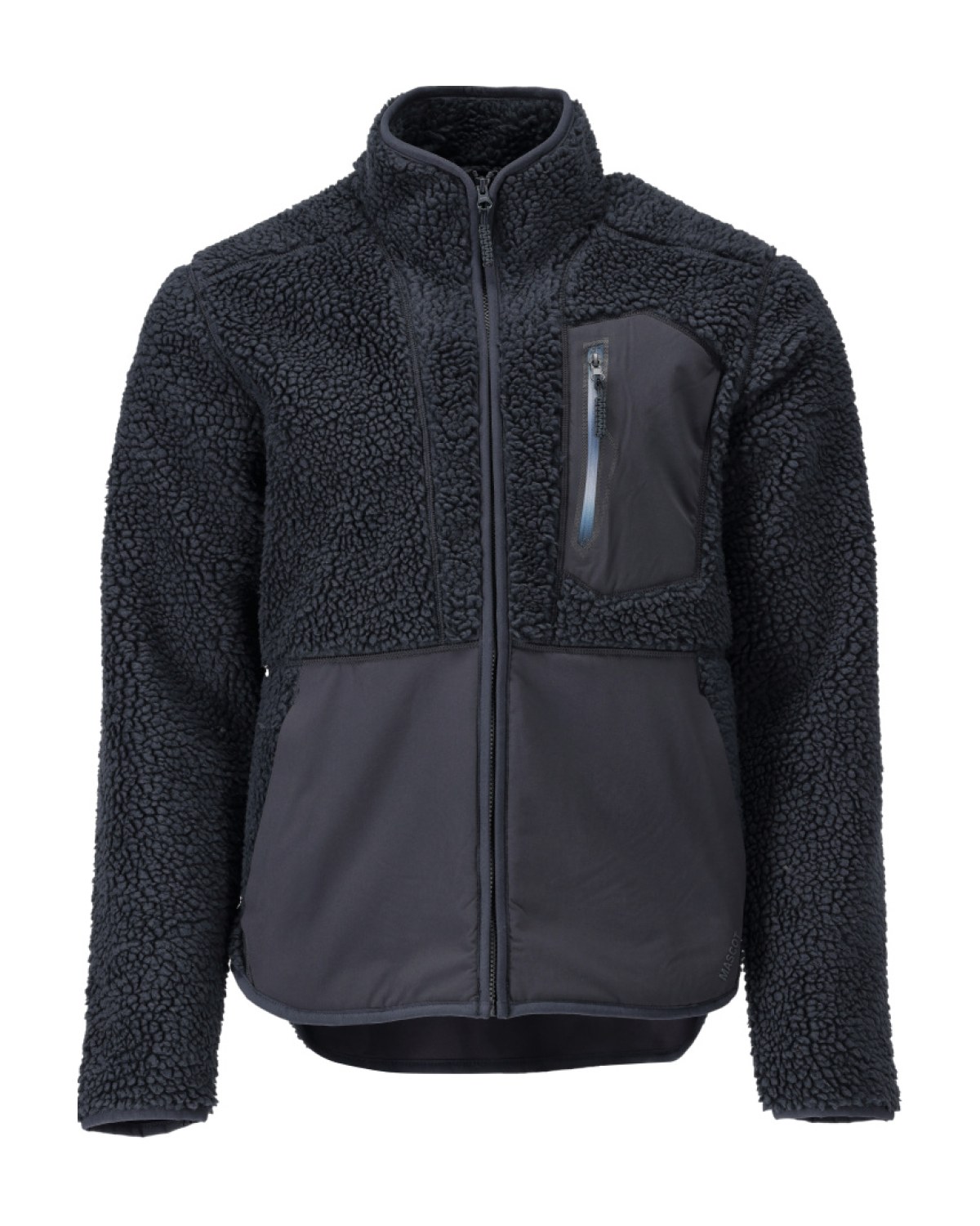 MASCOT Customized Faserpelz Jacke mit Reißverschluss in Schwarzblau – Vorderansicht