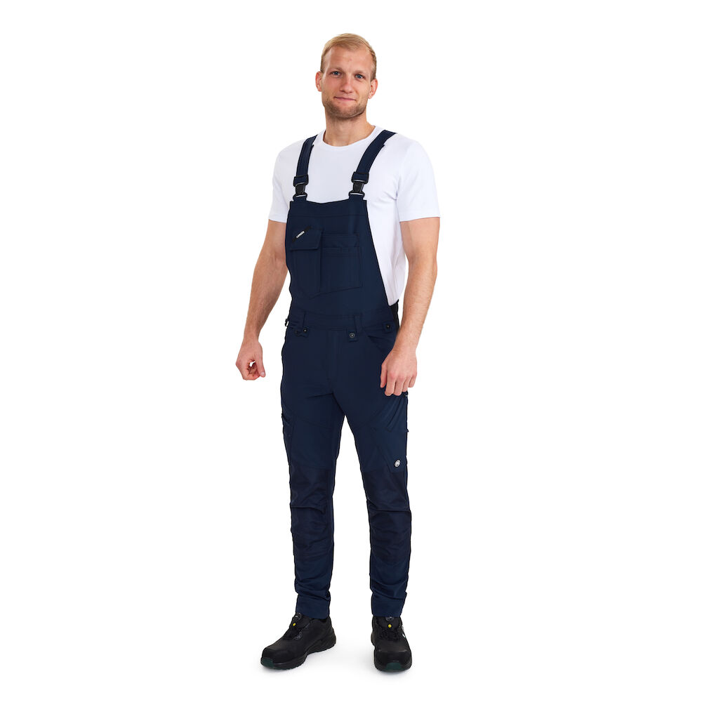 ENGEL X-treme 3369-317 Latzhose mit 4-Wege-Stretch in Blue Ink – Modellansicht