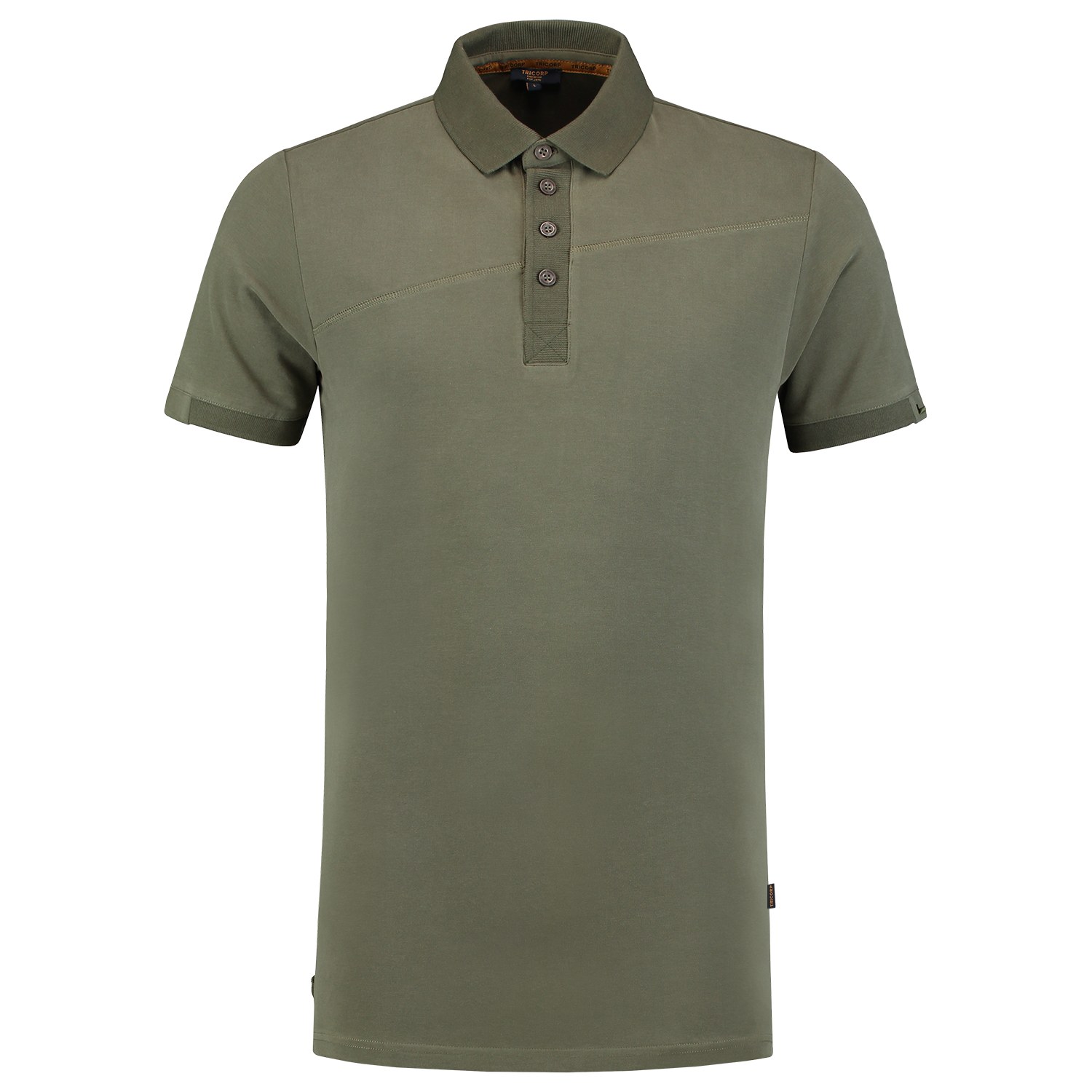 TRICORP Poloshirt Premium Quernaht Herren in Army – Vorderansicht