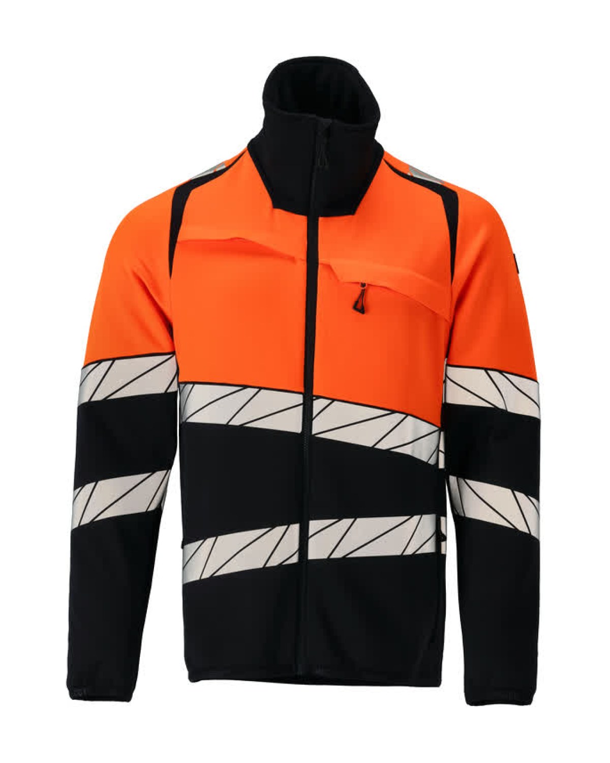 MASCOT Accelerate Safe Fleecejacke in Schwarzblau/Hi-Vis Orange – Vorderansicht